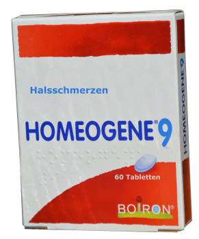 Homeogene 9, 60 Tabletten, homöopatisch, bei Halsschmerzen, Husten, Heiserkeit, Kehlkopfentzündung, verlorener Stimme